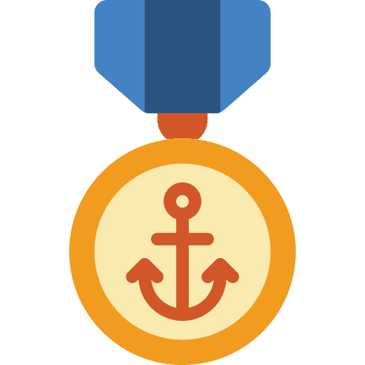 Medal ship sports and competition ocean icon