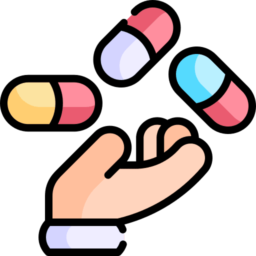 Pills healthcare and medical capsule hand icon