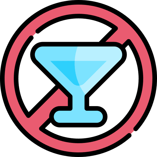 No alcohol forbidden prohibition signaling icon
