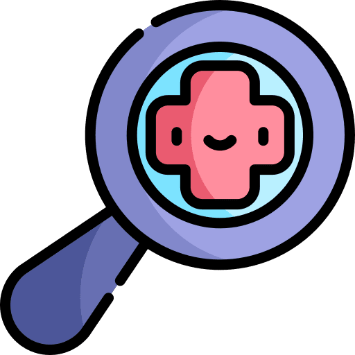 Search healthcare and medical search cross icon