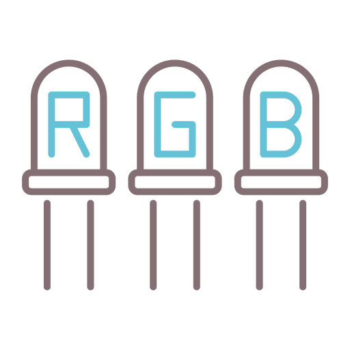 Rgb rgb construction and tools led icon