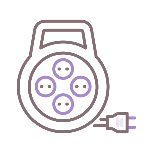Extension cord wheel energy extension cord icon