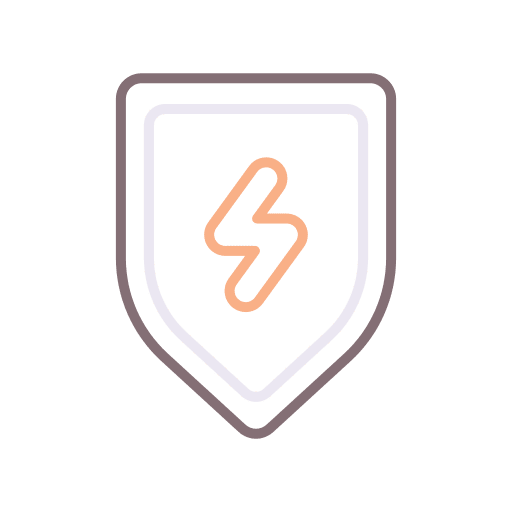 Shield electronic electrical thunderbolt icon