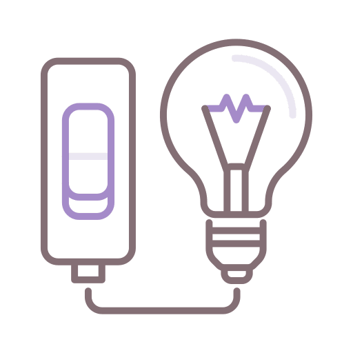 Light switch switch light bulb electricity icon