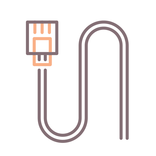 Cable phone call telephone tools and utensils icon