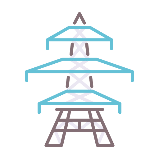 Power line electric tower line industry icon
