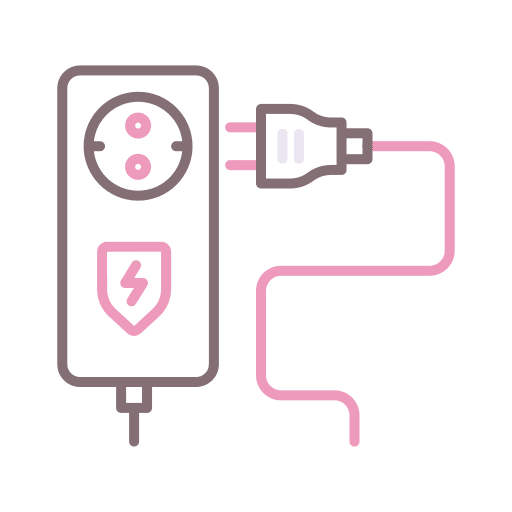 Protector extension plug cord icon