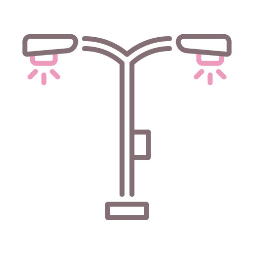 Streetlight light architecture and city lamp post icon