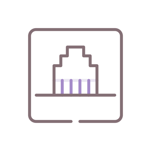 Telephone socket telephone plug construction and tools icon