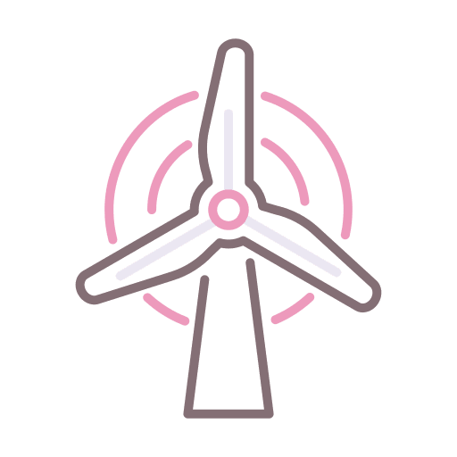 Wind turbine electricity wind renewable energy icon
