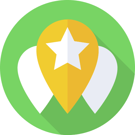 Rating map favorite social media icon