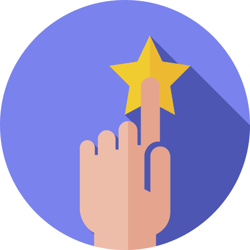 Rating reviews interface finger icon