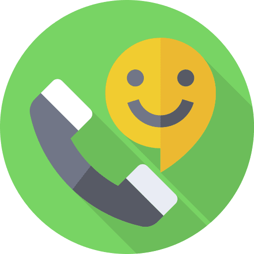 Phone call smiley speech bubble chat box icon