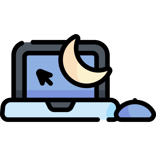 Computer night work laptop icon