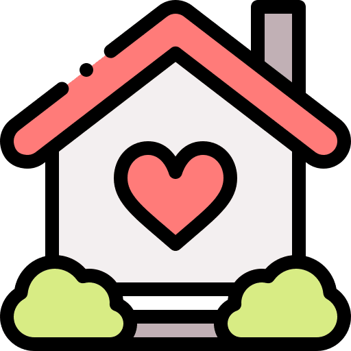 Home care architecture and city love icon