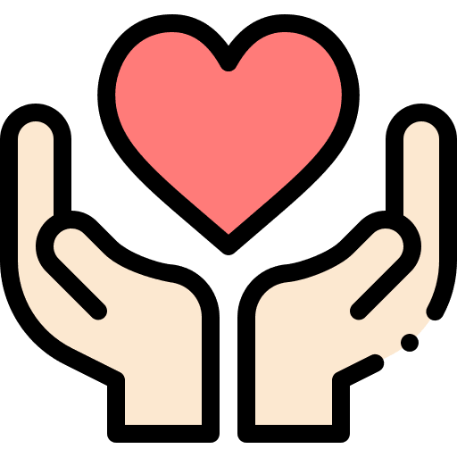 Love gratitude hand heart love icon