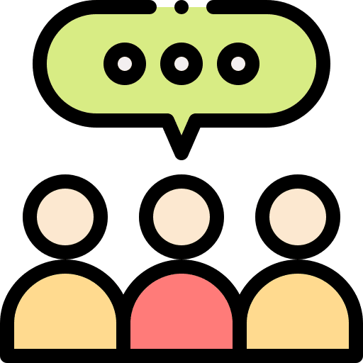 Talking team speech bubbles chatting icon