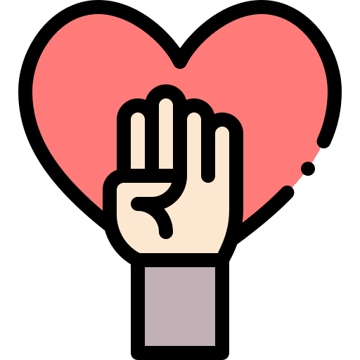 Volunteer help love and romance love icon