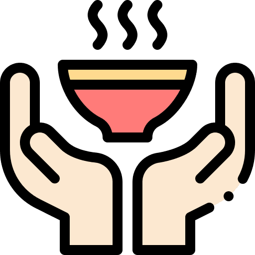 Charity give food hot food icon