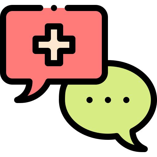 Chat healthcare and medical conversation medical icon