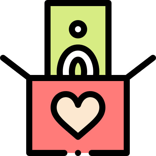 Donation money fundraising heart icon