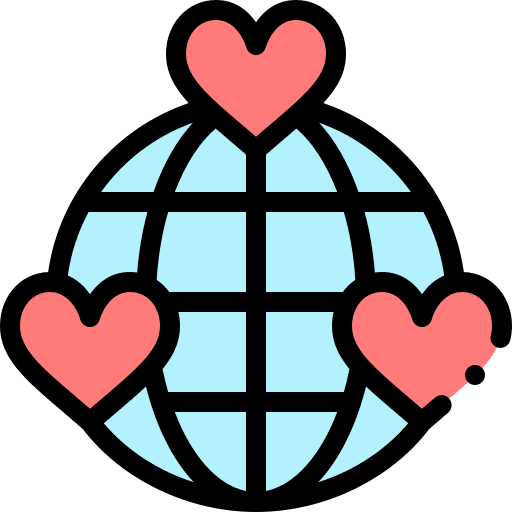 Global love support world icon