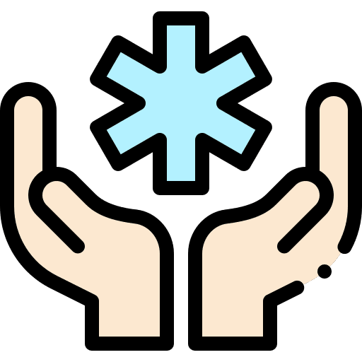 Medical healthcare and medical health hand icon