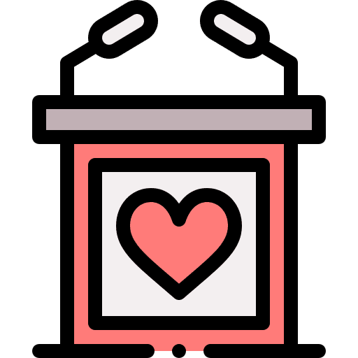 Speech love presentation microphone icon