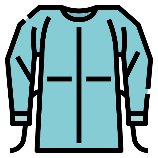Gown covid disease safety icon