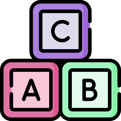 Blocks alphabet education letter icon