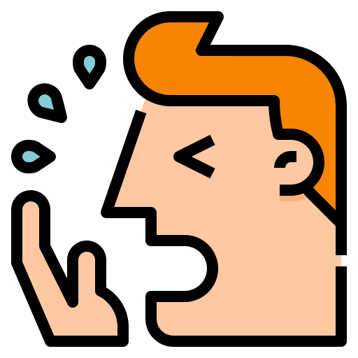 Cough covid virus safety icon