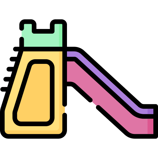 Slide kid and baby amusement park entertainment icon