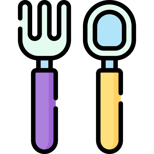 Cutlery kid and baby spoon feeding icon