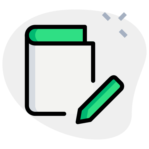 Editing school material notebook studying icon