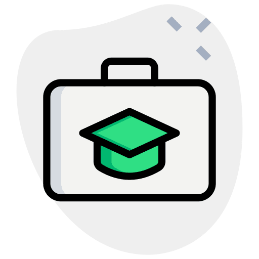 Suitcase study suitcase mortarboard icon