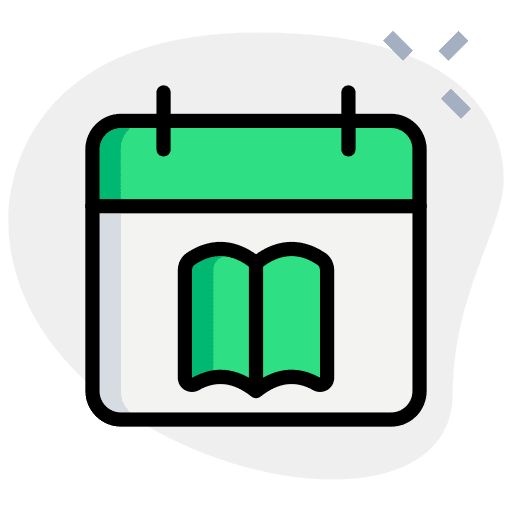 Calendar studying schedule library icon