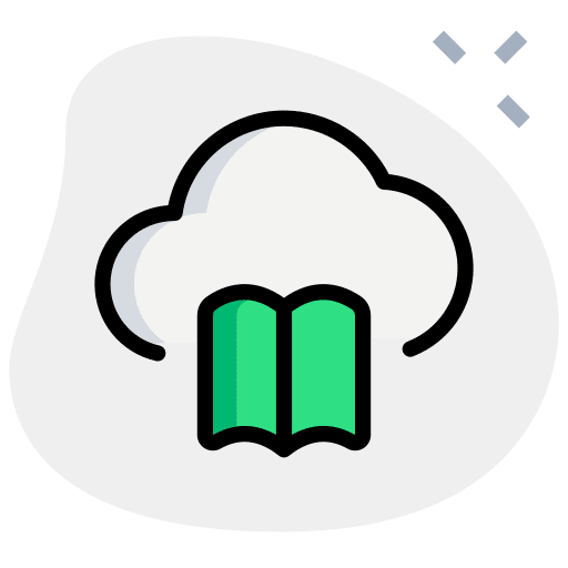 Cloud storage e-book cloud storage education icon