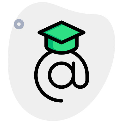 Email online learning graduation student icon