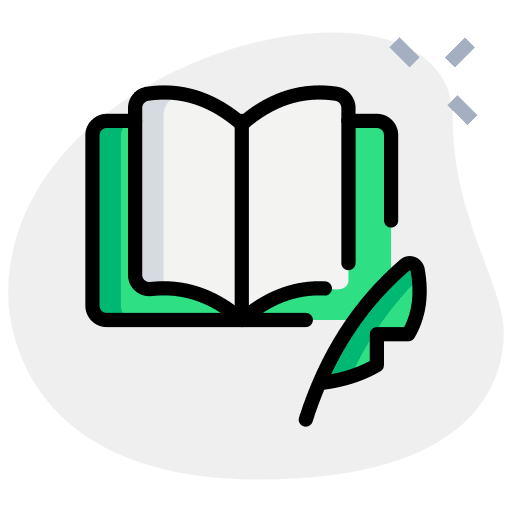 Feather school material reading arts icon