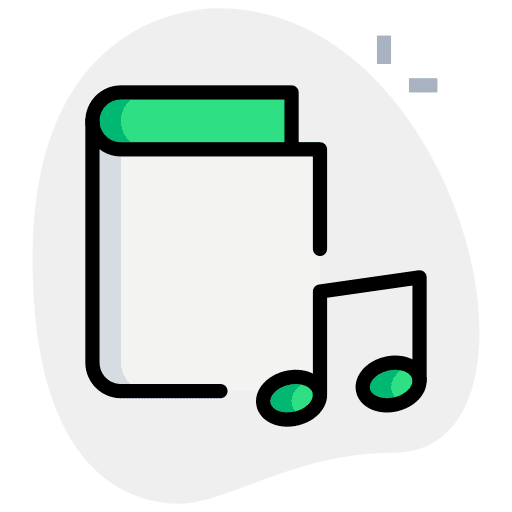 Music studying notebook book icon