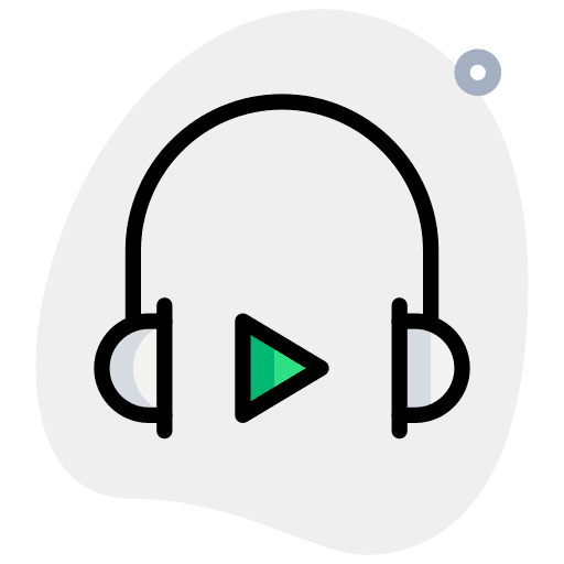 Playing technology earphones education icon
