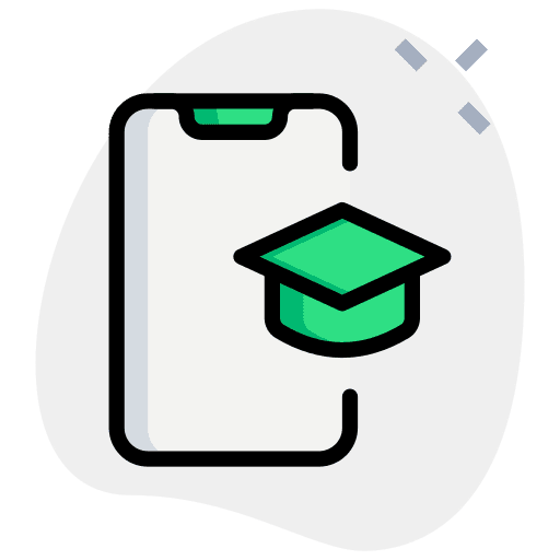 Smartphone online learning study student icon