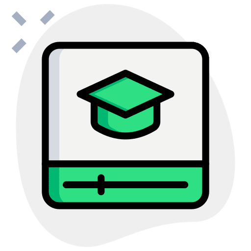 Video player graduation online learning video player icon