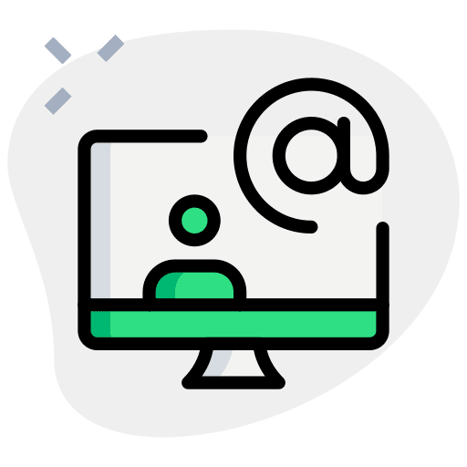 Desktop computer education electronics contact us icon