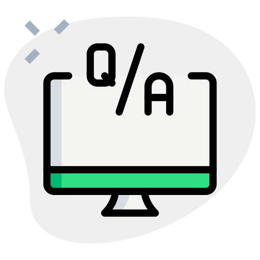 Desktop computer learn education question icon