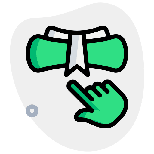 Digital certification degree diploma icon