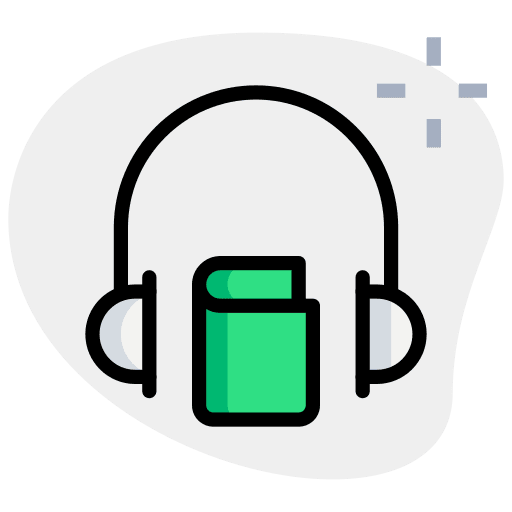 Headset library notebook headset icon