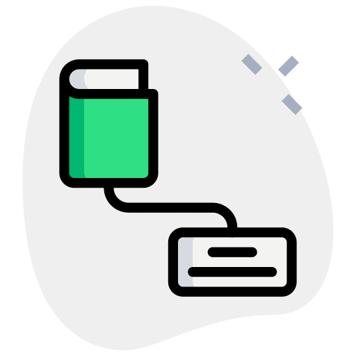 Keyboard study notebook library icon