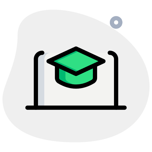Laptop study student online education icon