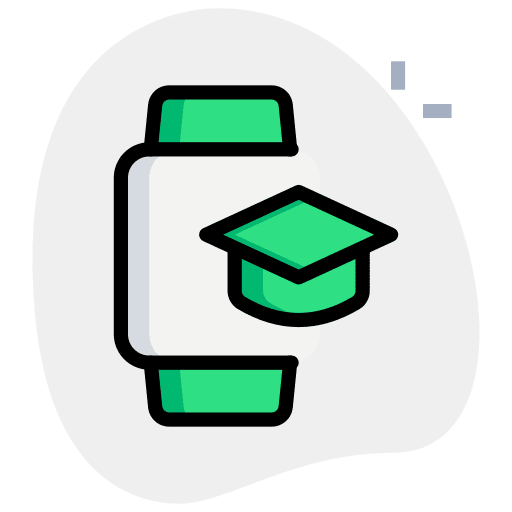 Smartwatch mortarboard online education study icon